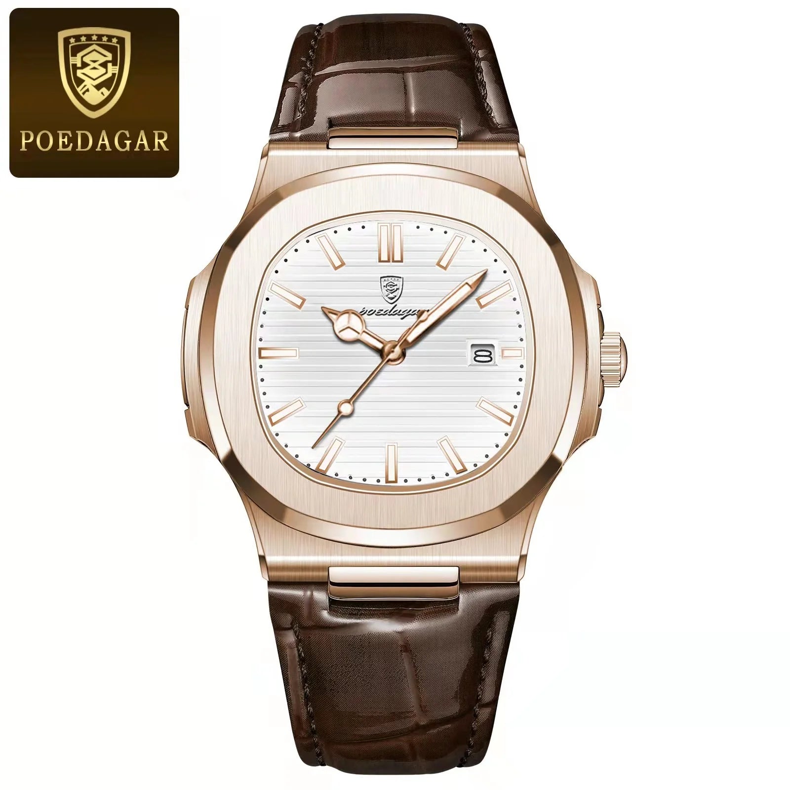 Men's Watches - "POEDAGAR Watch Casual Wristwatch Leather Strap Watch Luminous Watch Men's Luxury Watch Sports Quartz Watch Square Dial Watch" Waterproof Watch