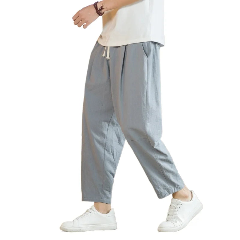 Men's Pants & Joggers - baggy pants breathable sweatpants casual joggers cotton joggers lightweight trousers men’s linen joggers men’s loungewear Old Era Fashion summer streetwear