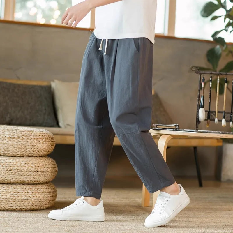 Men's Pants & Joggers - baggy pants breathable sweatpants casual joggers cotton joggers lightweight trousers men’s linen joggers men’s loungewear Old Era Fashion summer streetwear