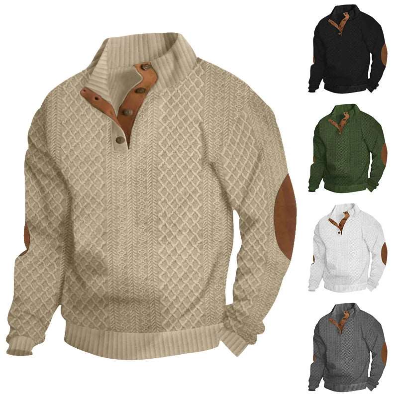 Men's Jumpers & Knitwear - autumn style UK casual winter wear knitted pullover for men men’s jumpers multicolour jacquard knit retro men’s knitwear stand collar jumper thick warm jumper winter fashion UK