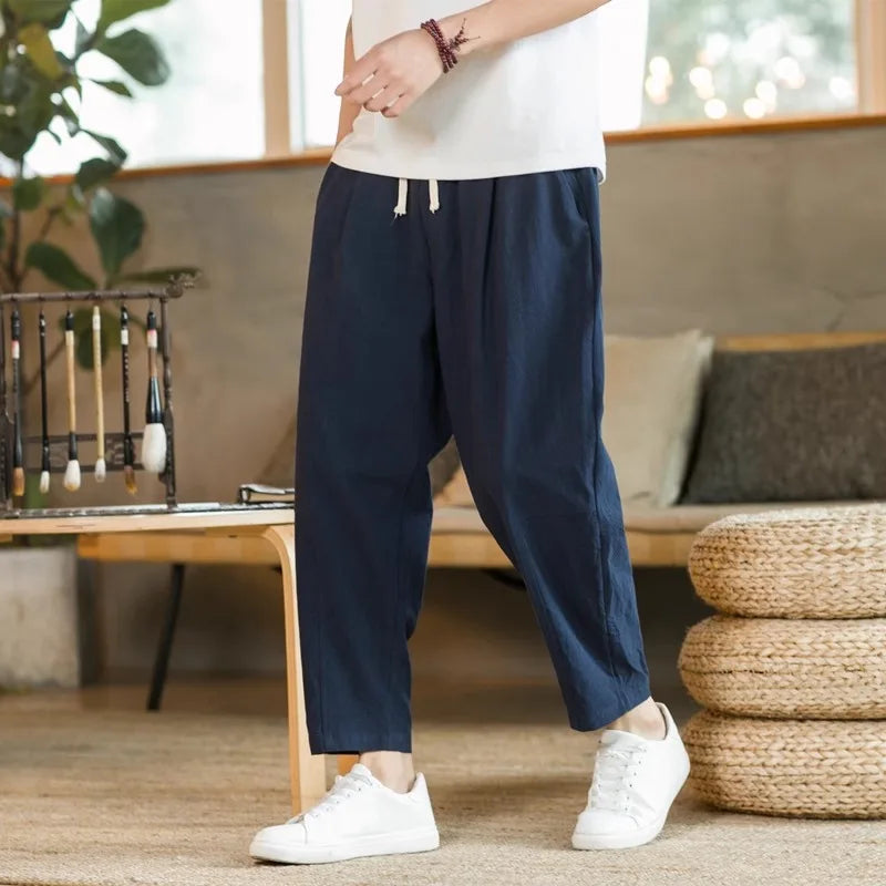 Men's Pants & Joggers - baggy pants breathable sweatpants casual joggers cotton joggers lightweight trousers men’s linen joggers men’s loungewear Old Era Fashion summer streetwear