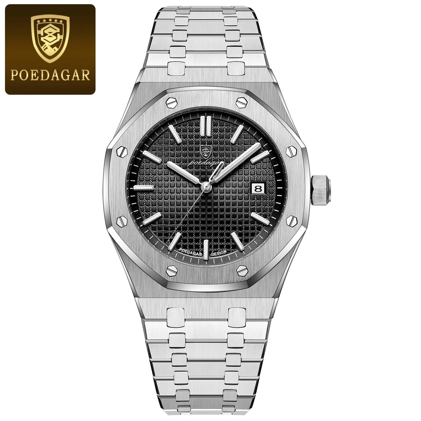 Men's Watches - Classic Stainless Steel Watch Date Display Watch Fashion Wristwatch Luminous Wristwatch Men's Quartz Watch POEDAGAR Watch Trendy Men's Watch Waterproof Watch