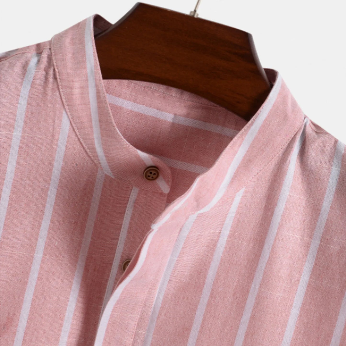 Men’s Casual Shirt - beach blouse breathable summer wear lightweight men’s top men’s casual shirt men’s vacation shirt Old Era Fashion short sleeve stand collar summer striped shirt