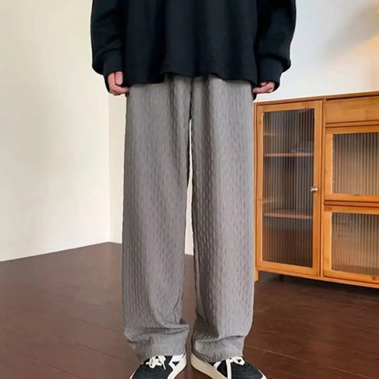 Men's Trousers - "Men's Casual Trousers Autumn Fashion Bell Bottoms Hong Kong Style Loose Fit Pants Straight Leg Pants Streetwear" Trendy Plus Size Pants