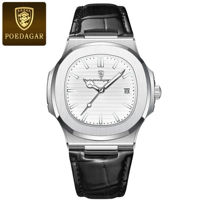 Men's Watches - "POEDAGAR Watch Casual Wristwatch Leather Strap Watch Luminous Watch Men's Luxury Watch Sports Quartz Watch Square Dial Watch" Waterproof Watch