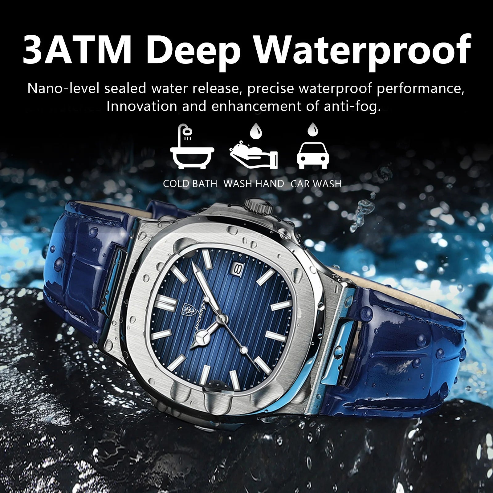 Men's Watches - "POEDAGAR Watch Casual Wristwatch Leather Strap Watch Luminous Watch Men's Luxury Watch Sports Quartz Watch Square Dial Watch" Waterproof Watch