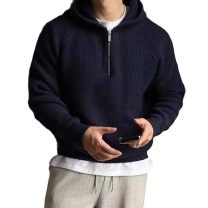 Men’s Knitwear & Hoodies - autumn knitwear casual fashion sweater high-end hooded pullover men’s knit sweater stylish winter hoodie thick winter hoodie warm knitted sweater