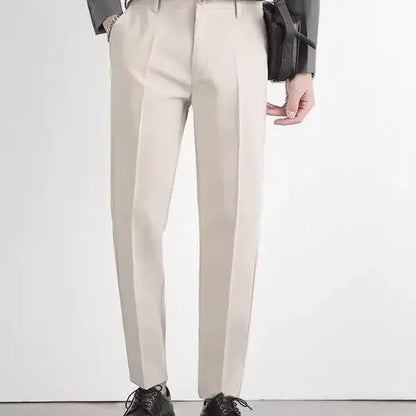 Men's Trousers - casual pants classic style loose-fit men's trousers old money fashion slim-fit straight-leg suit trousers