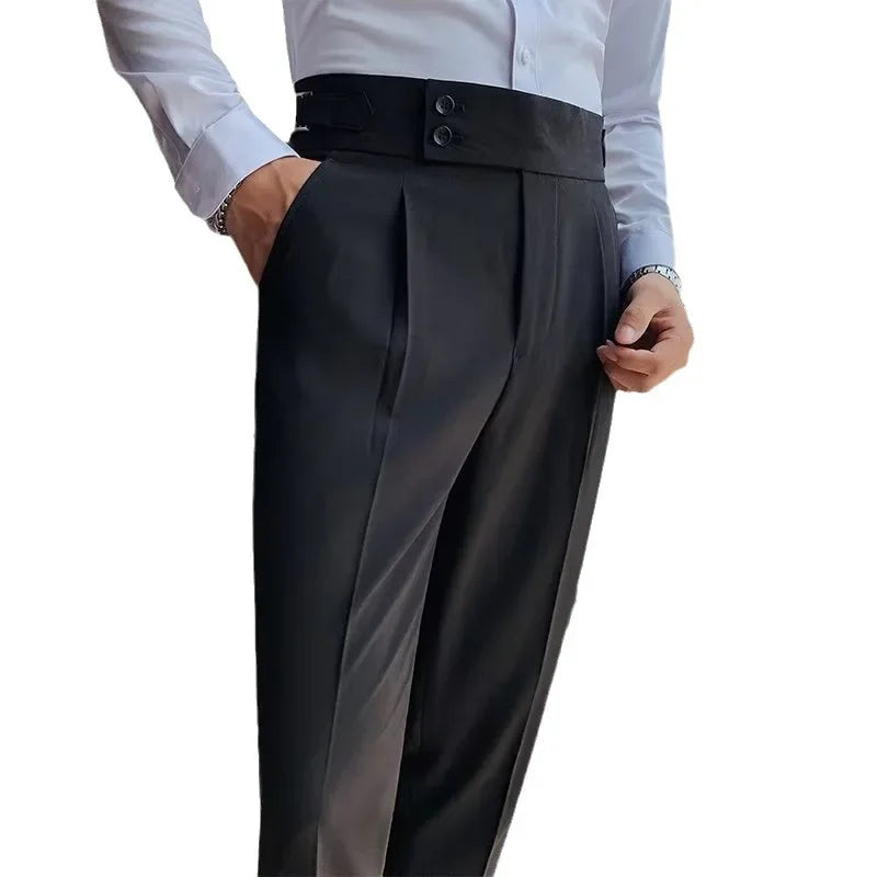 Men’s Trousers & Business Wear - British-style trousers business casual pants dress pants for men formal work pants high-waisted suit pants men’s slim-fit trousers