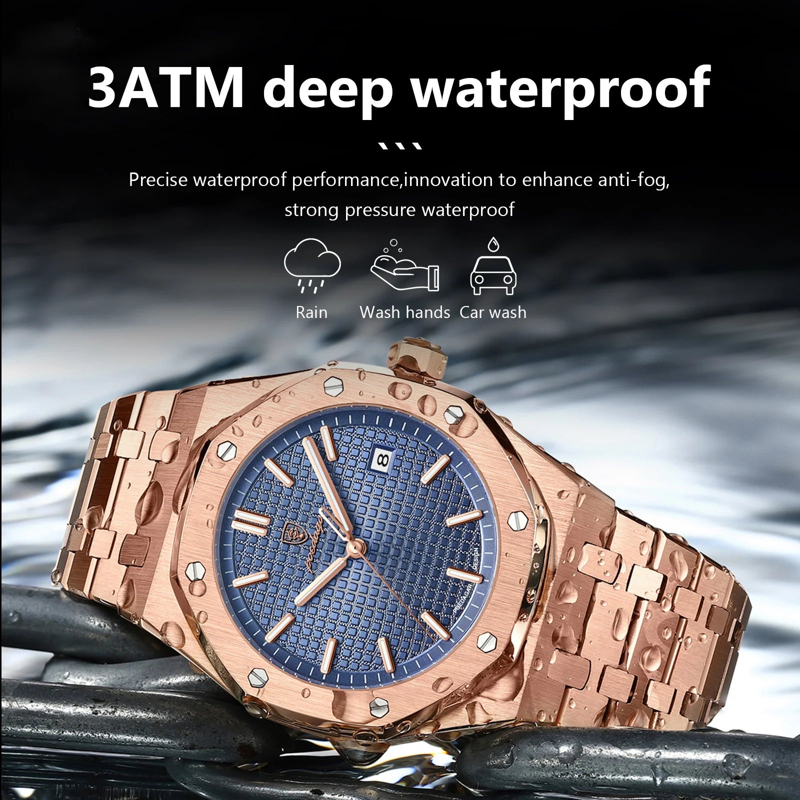 Men's Watches - Classic Stainless Steel Watch Date Display Watch Fashion Wristwatch Luminous Wristwatch Men's Quartz Watch POEDAGAR Watch Trendy Men's Watch Waterproof Watch