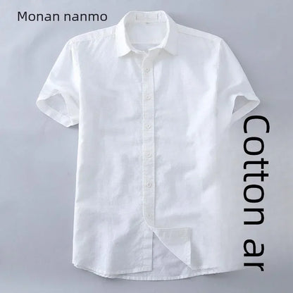 Men's Shirts - "Summer Shirt Breathable Fabric" Cotton Linen Shirt Half Sleeve Top Lightweight Men's Shirt Men's Casual Shirt Short Sleeve Shirt Slim Fit Shirt