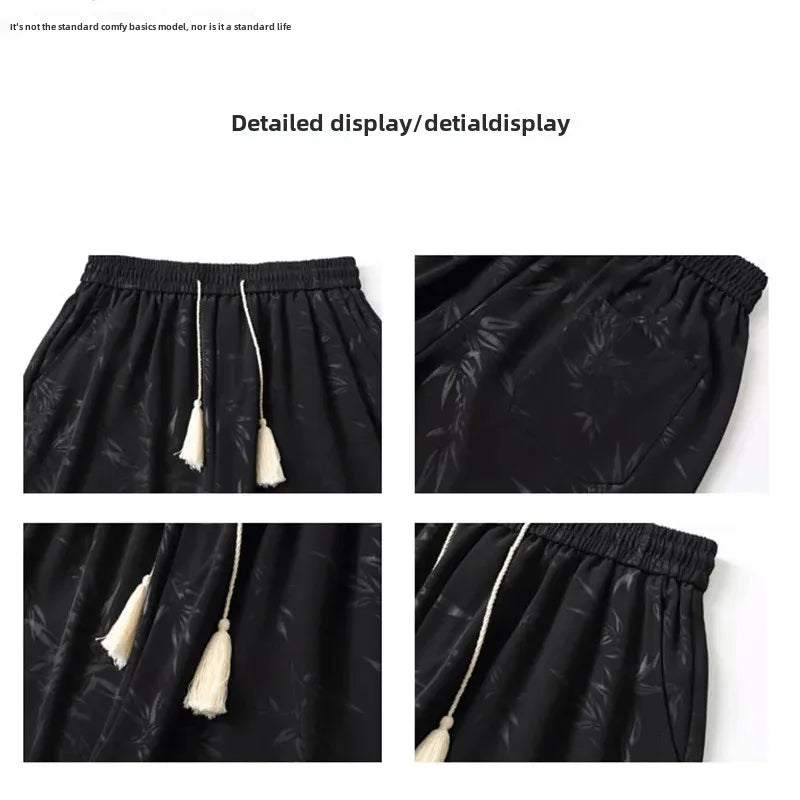 Men's Shorts - bamboo pattern breathable shorts elastic waist shorts loose fit shorts men’s shorts Old Era Fashion streetwear summer fashion vintage shorts