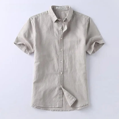 Men's Shirts - "Summer Shirt Breathable Fabric" Cotton Linen Shirt Half Sleeve Top Lightweight Men's Shirt Men's Casual Shirt Short Sleeve Shirt Slim Fit Shirt